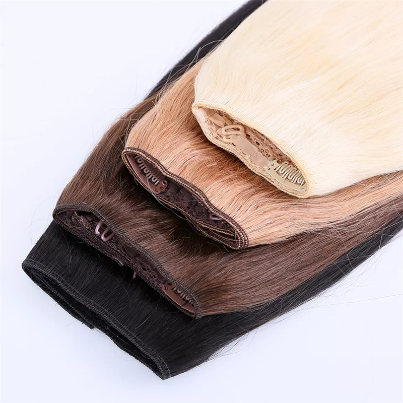 Hot Seliing Straight Halo Solid Color Heat Resistant Hair Extension 100% Remy Hair